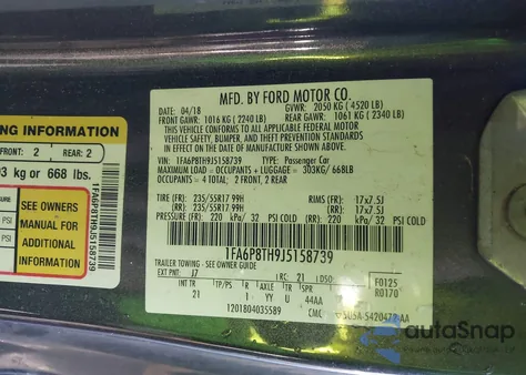 2018 Ford Mustang Ecoboost from USA, damaged, VIN 1FA6P8TH9J5158739